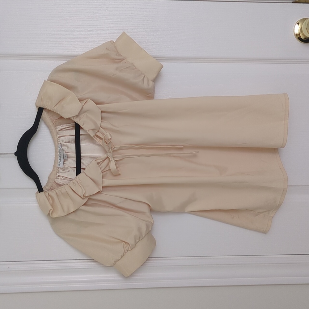 Paul & Joe Butter Yellow 100% Silk Ruffle Blouse